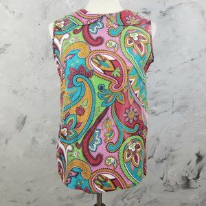 VINTAGE Colorful Floral Paisley Hand Tailored Blouse